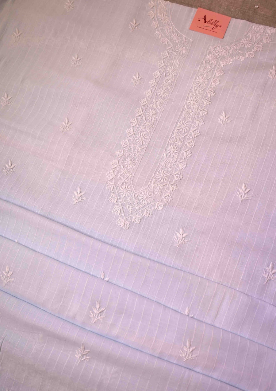 Mul Chanderi Chikankari Men's Kurta Material - SC113769