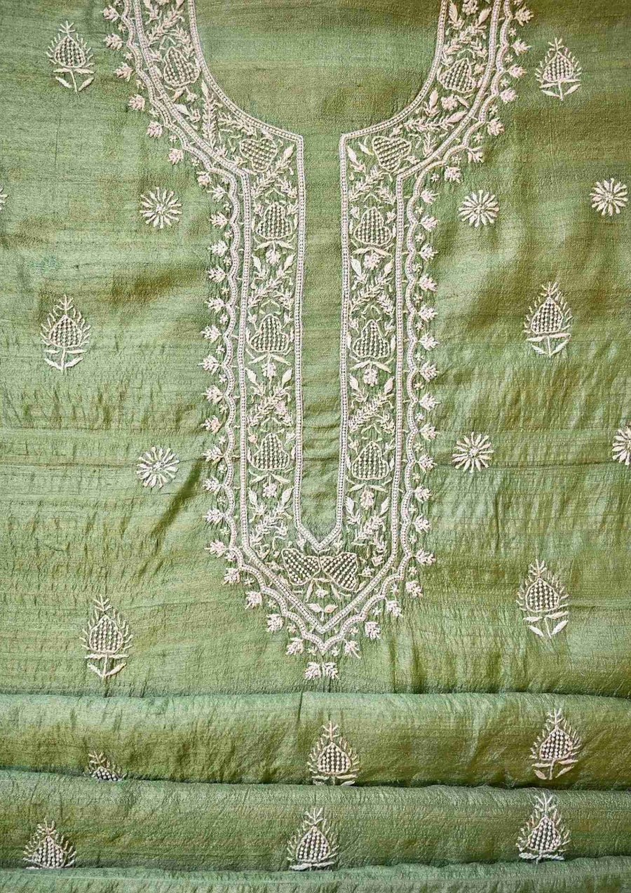 Chanderi Chikankari Men's Kurta Material - SC071819