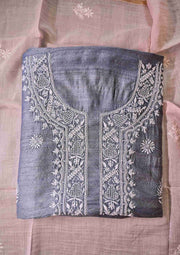 Tussar Silk Chikankari Men's Kurta Material - SC123289