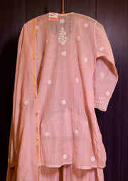 Women's Handcrafted Chanderi  Mul sharara PEACHISH PINK   - SC115715