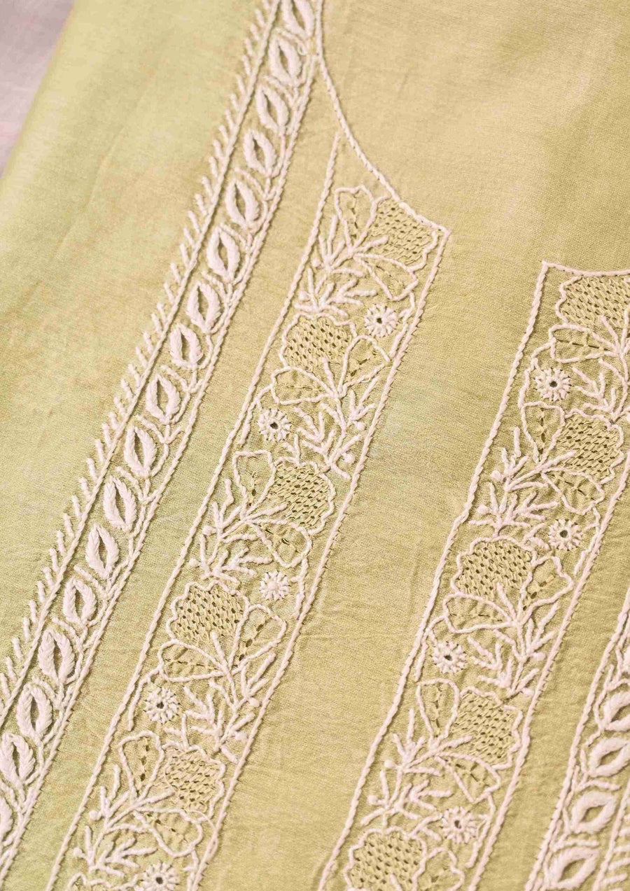 Chanderi Chikankari Men's Kurta Material - SC2411064