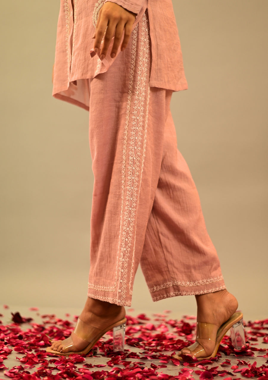 Rose pink Tissue Chanderi Co-ord Set