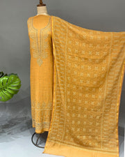 Tissue Chikankari Unstitch 2pc Suit - Amber Glow