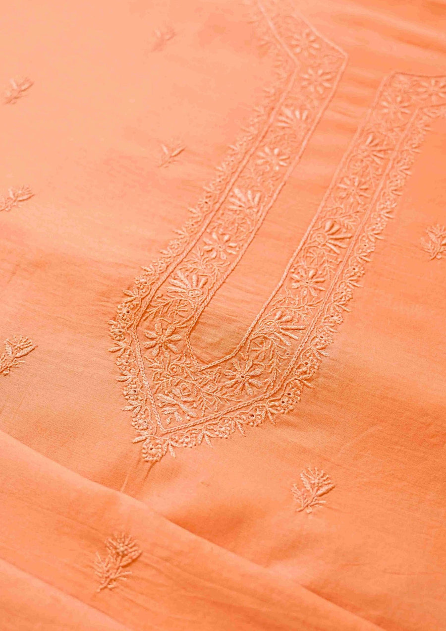 Chanderi Chikankari Men's Kurta Material  - SC068151