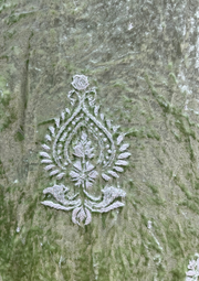 Velvet Chikankari Unstitched Coord Set - Mint Green