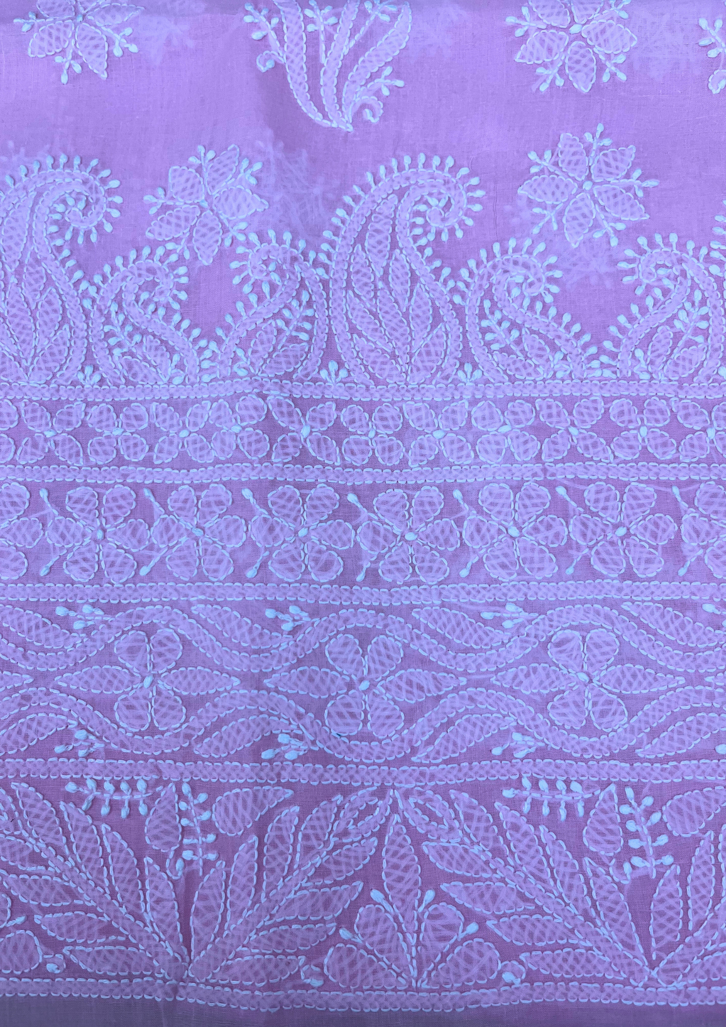 Cotton Unstitched Chikankari Suit - Baby Pink
