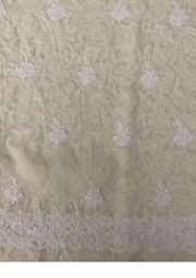 Cotton Chikankari Unstitched Suit - Lime Yellow