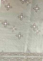 Cotton Chikankari Unstitched Suit - Sea Green