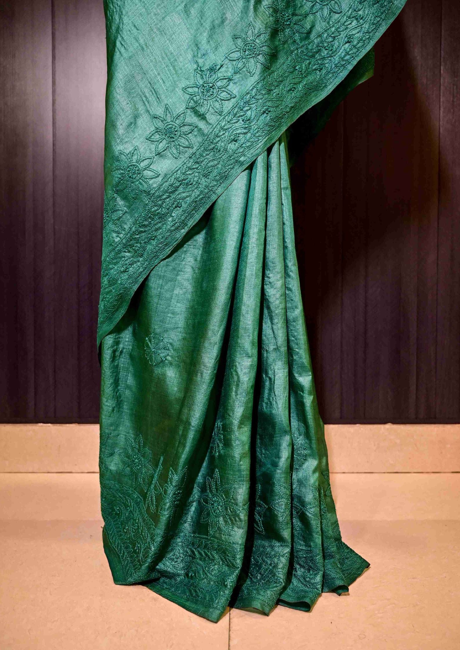 Tussar Silk Chikankari Saree sc2423273