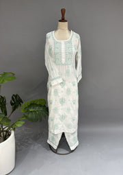 Muslin Chikankari Co-ord Set - White