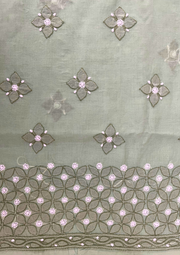 Cotton Chikankari Unstitched Suit - Sea Green