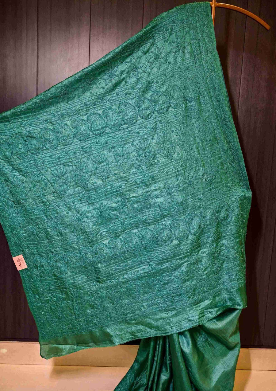 Tussar Silk Chikankari Saree sc2423273