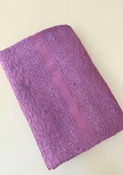 Chanderi Chikankari Unstitch Mens Kurta  - Mauve