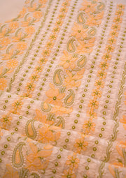 Cotton White - yellow and green 3 pc suit