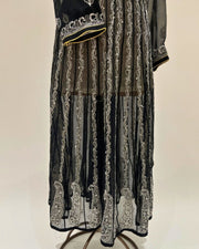 Georgette Anarkali Chikankari Kurta - Black