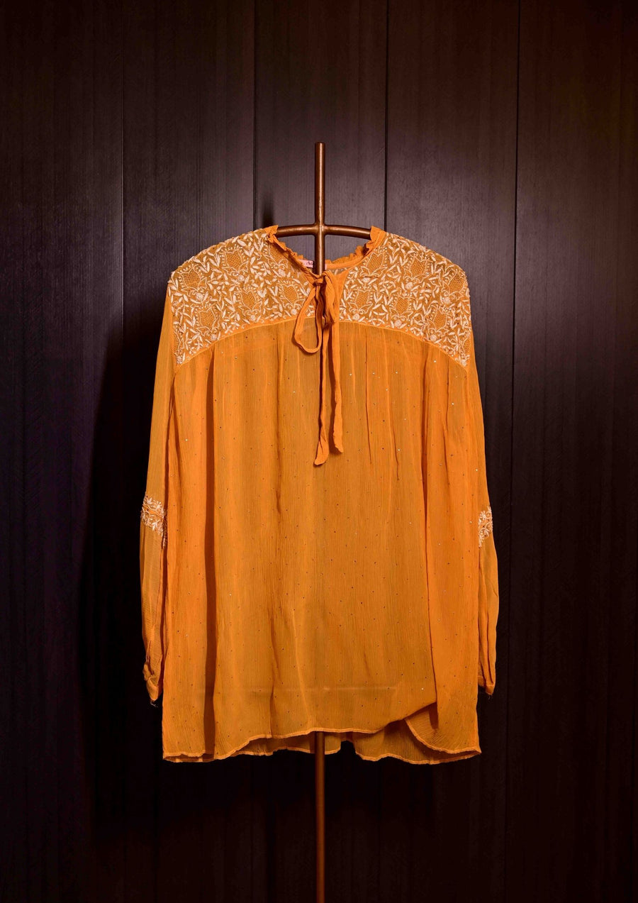 CHIKANKARI Chiffon Shirt - SC112141