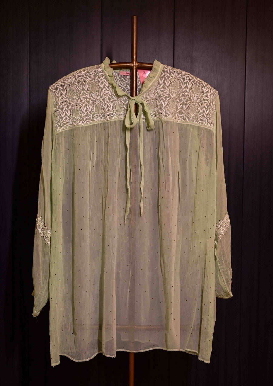 CHIKANKARI Chiffon Shirt -  - SC77280