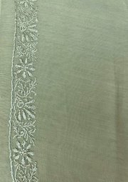 Chanderi Chikankari Unstitched Mens Kurta - Sage Green