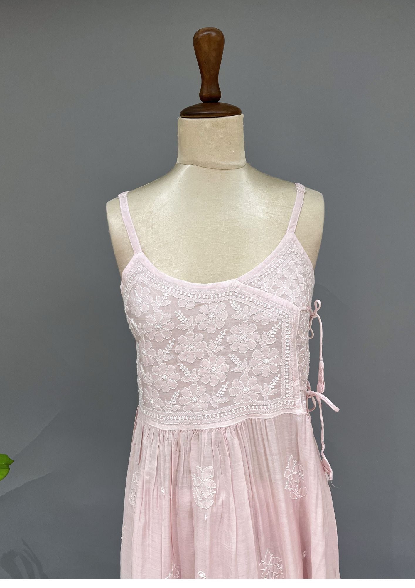 Muslin Chikankari Co-ord Set - Blush Pink