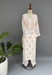 Muslin Chikankari Co-ord Set - White