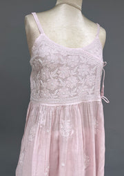 Muslin Chikankari Co-ord Set - Blush Pink