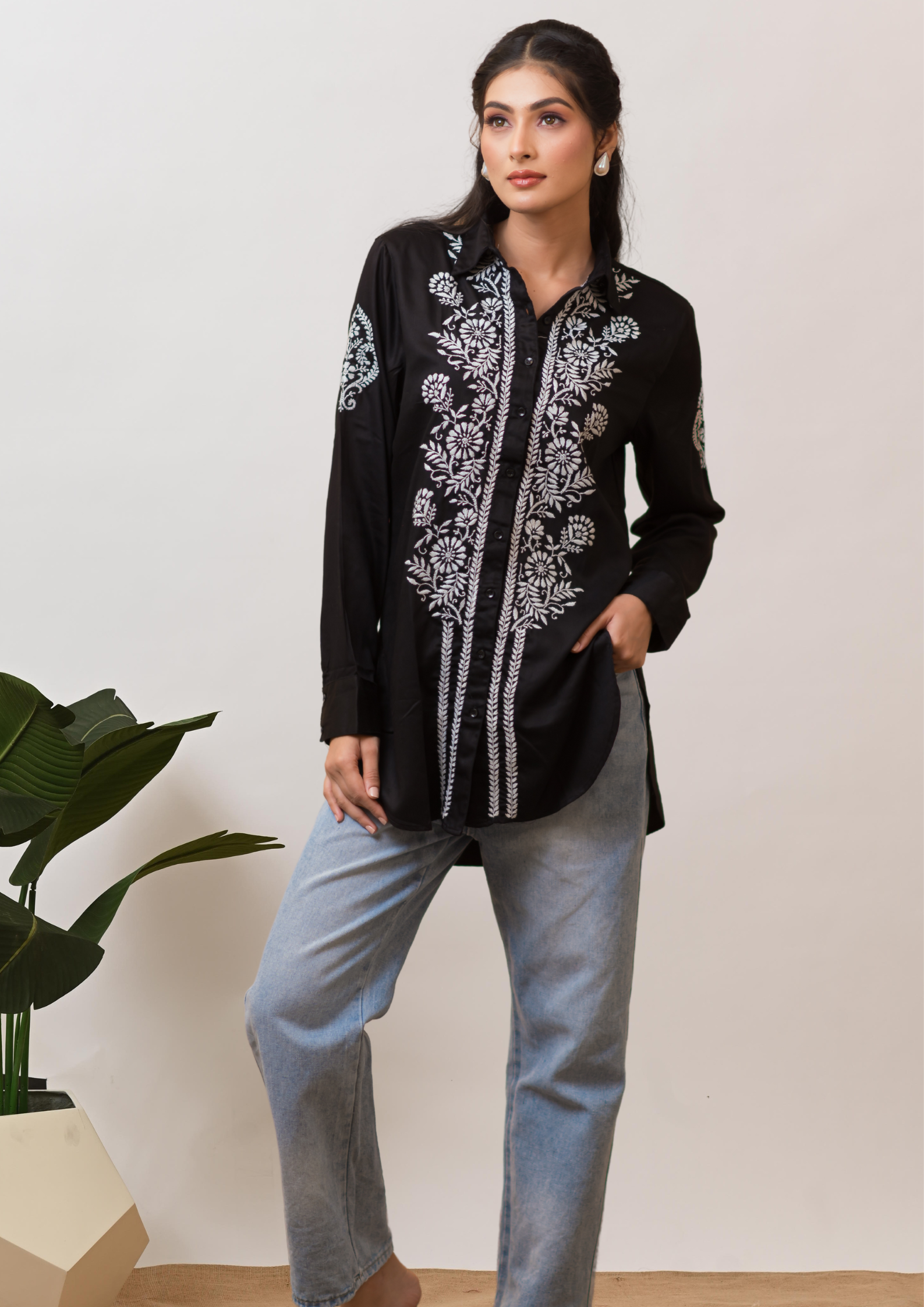 Alekhya Chikankari - Black Shirt