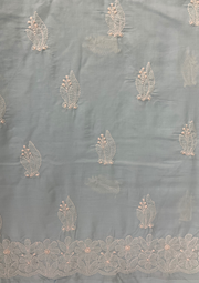 Cotton Chikankari Unstitched Suit - Powder Blue