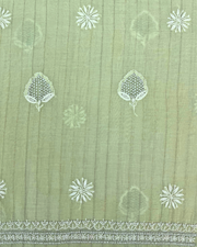 Mul Chanderi Chikankari Unstitched Mens Kurta - Mint Green
