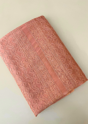 Chanderi Chikankari Unstitch Mens Kurta - Dusty Rose