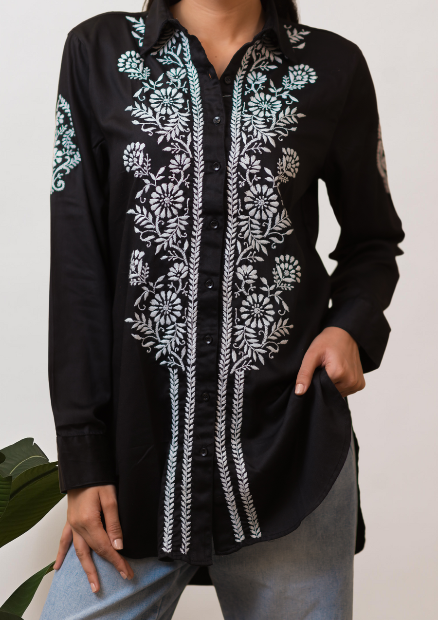 Alekhya Chikankari - Black Shirt