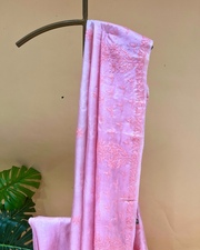 Chikankari Tussar Silk Saree - Baby Pink