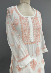 Muslin Chikankari Co-ord Set - White