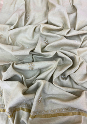 Linen Chikankari Unstitched 2Pc Suit - Beige