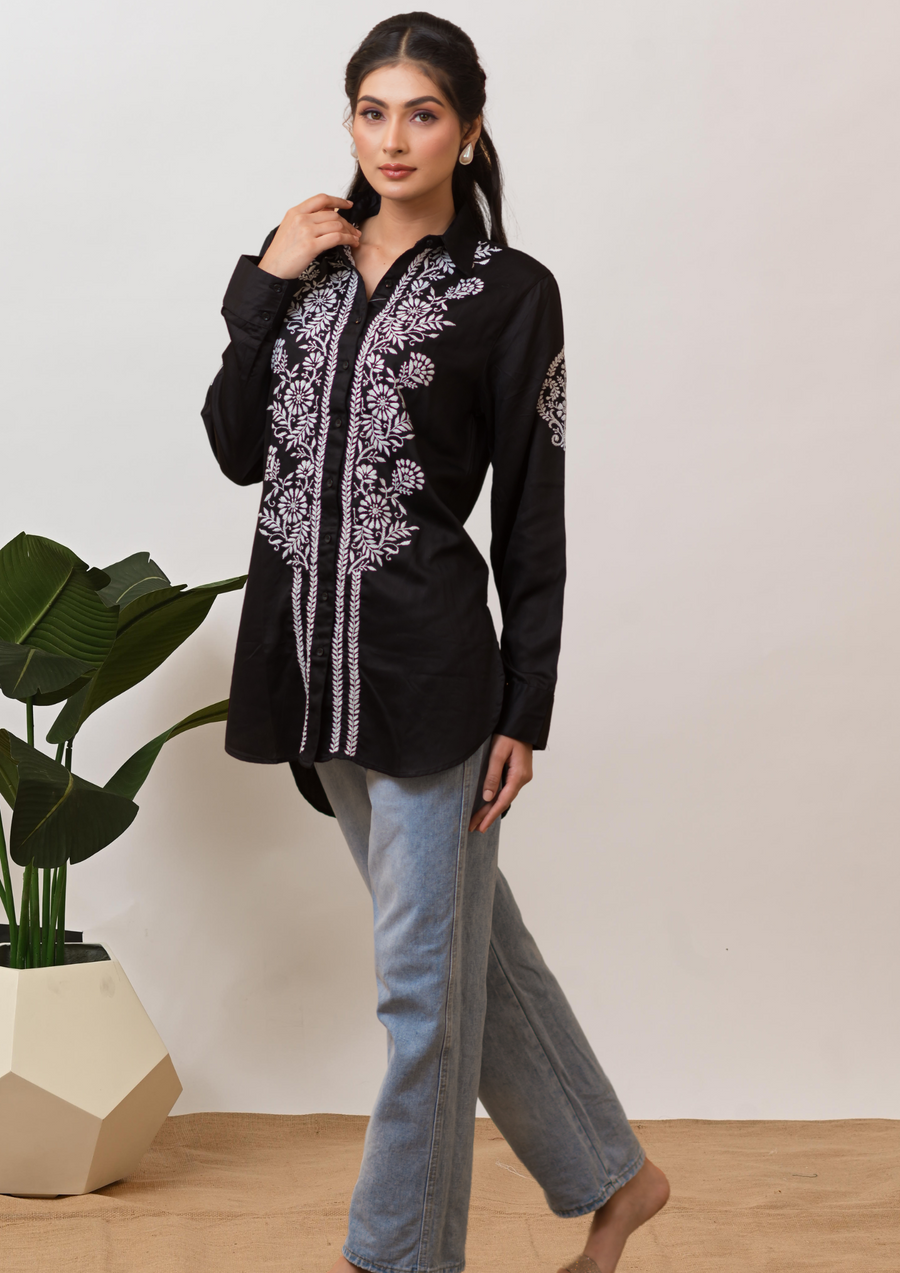 Alekhya Chikankari - Black Shirt