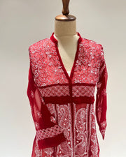 Georgette Anarkali Chikankari Kurta- Adrenaline Rush