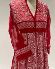 Georgette Anarkali Chikankari Kurta- Adrenaline Rush