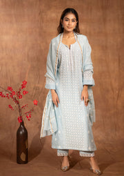 Mul Chanderi Chikankari Straight Suit - sc2424236