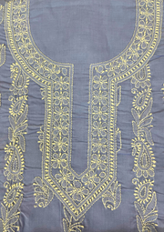 Cotton Unstitched Chikankari Suit - Lilac