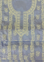 Cotton Unstitched Chikankari Suit - Lilac