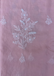 Cotton Chikankari Unstitched Suit - Peach