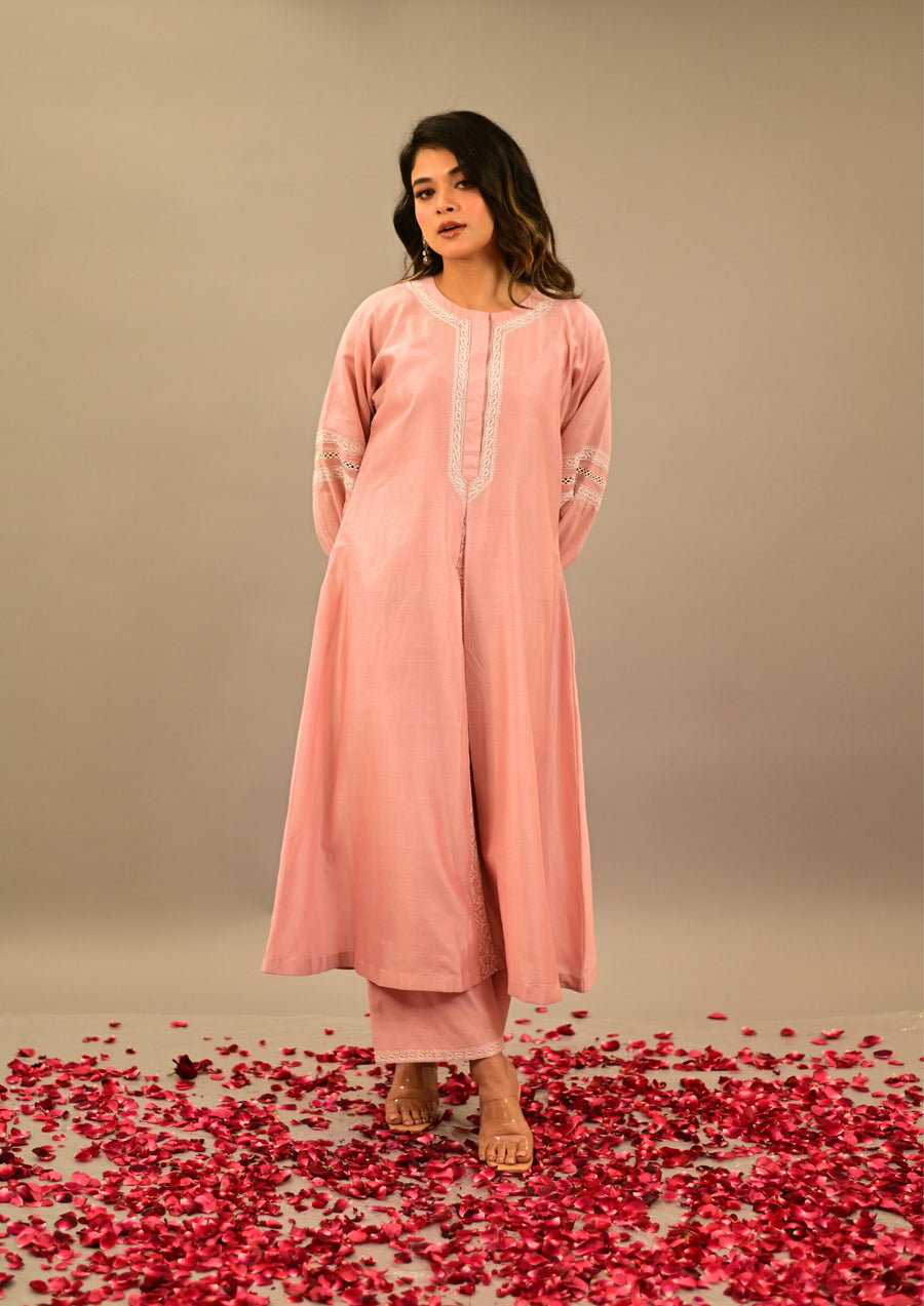 Pink Chanderi Co-ord Set