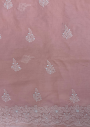 Cotton Chikankari Unstitched Suit - Peach