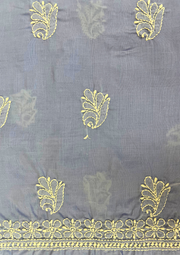 Cotton Unstitched Chikankari Suit - Lilac