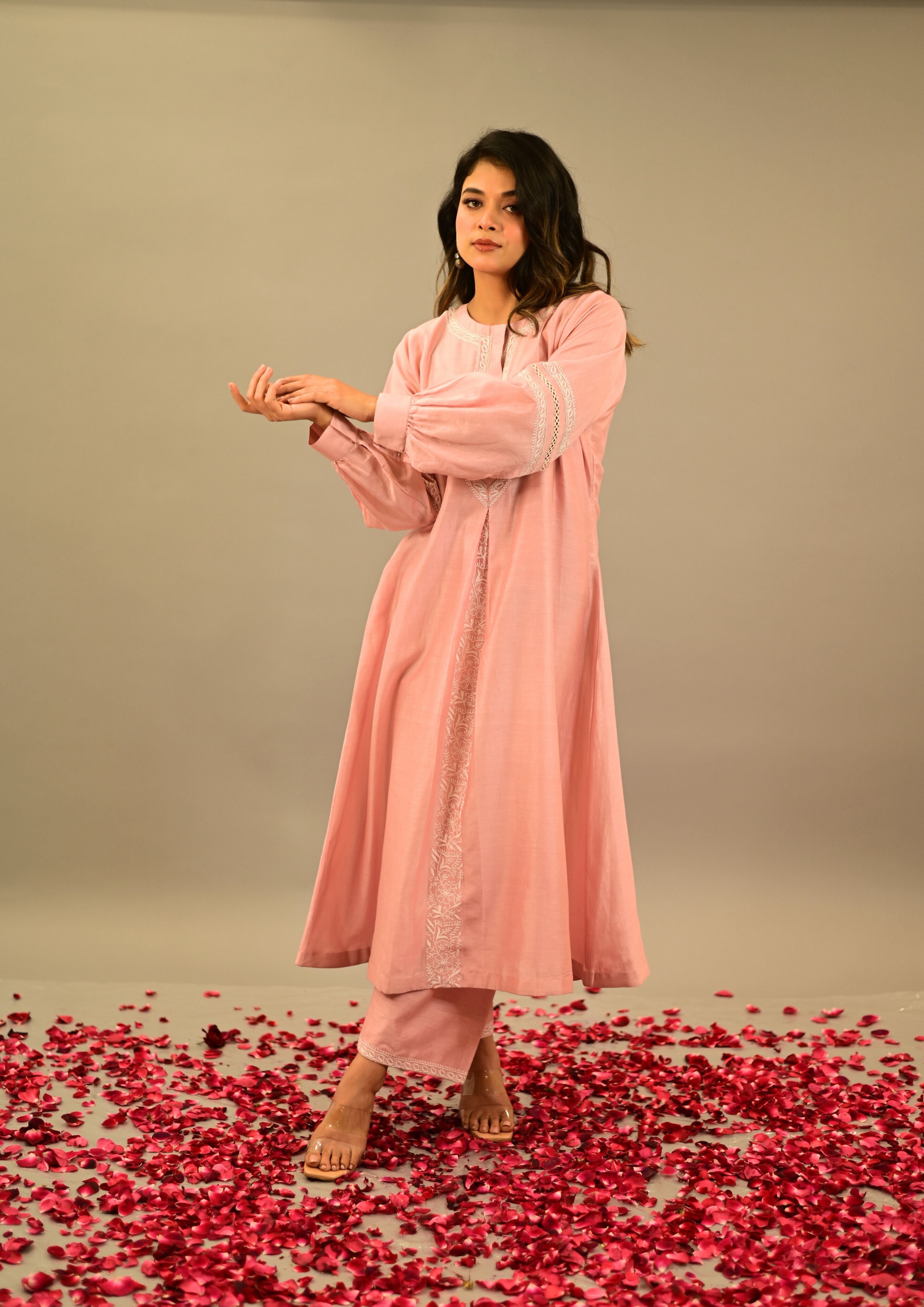 Pink Chanderi Co-ord Set