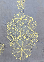 Cotton Unstitched Chikankari Suit - Lilac