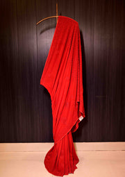 Georgette Chikankari Saree in Red - sc2423544