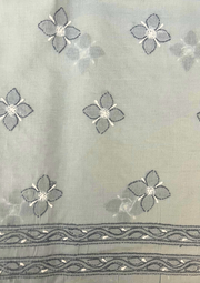 Cotton Chikankari Unstitched Suit - Grey