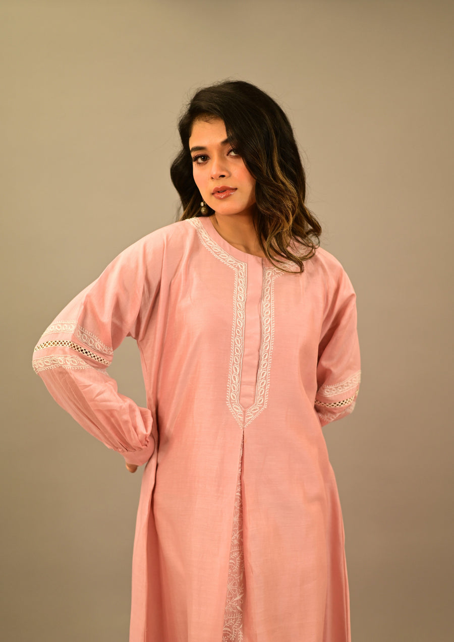 Pink Chanderi Co-ord Set