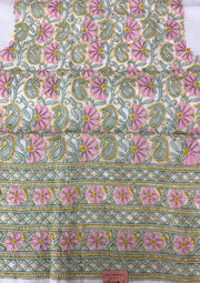 Cotton Chikankari Unstitched Suit - multi colour