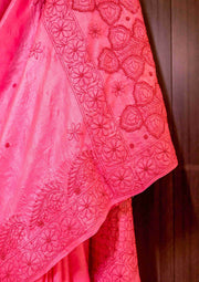 Silk Chikankari Saree - Pink sc2423267